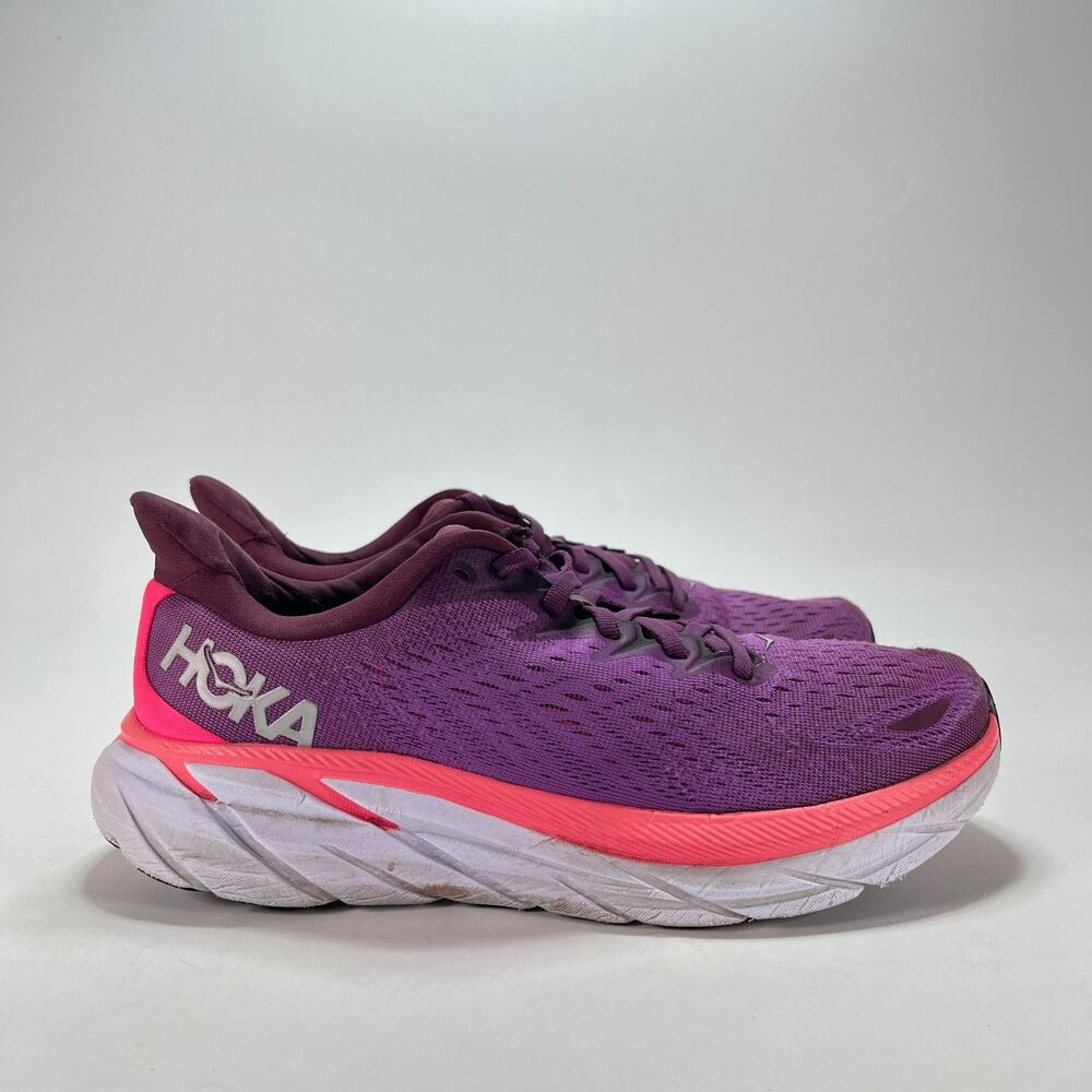 HOKA Clifton 8 Purple Pink Running Shoes Sneakers 1119394-GWBY Women's Size 9B